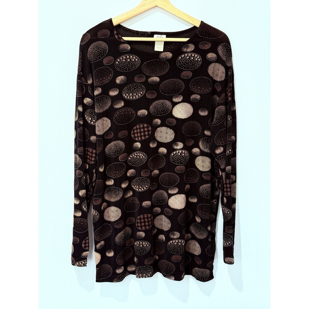 Vintage Epix Tunic‎ Top Womens Large Stretch Artsy Textured Modern Retro Y2K
